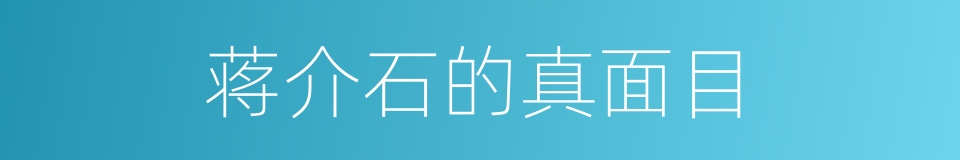 蒋介石的真面目的同义词