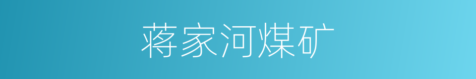 蒋家河煤矿的同义词