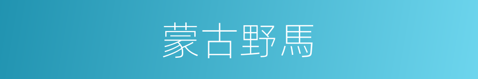 蒙古野馬的同義詞