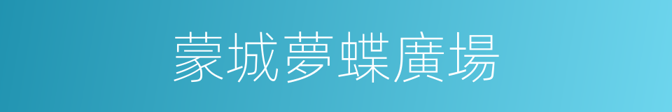 蒙城夢蝶廣場的同義詞