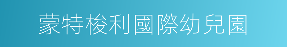 蒙特梭利國際幼兒園的同義詞