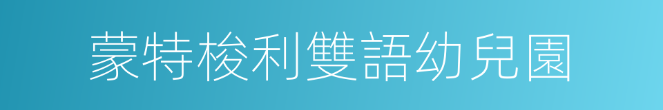 蒙特梭利雙語幼兒園的同義詞