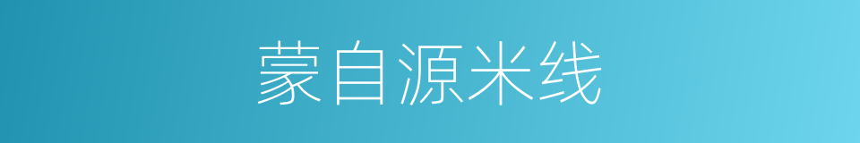 蒙自源米线的同义词