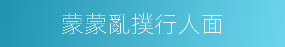 蒙蒙亂撲行人面的同義詞