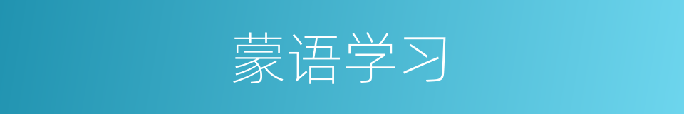 蒙语学习的同义词