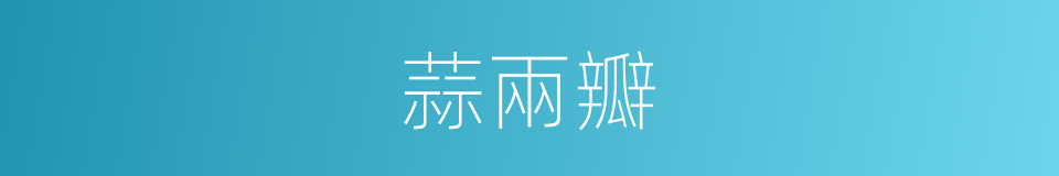 蒜兩瓣的同義詞