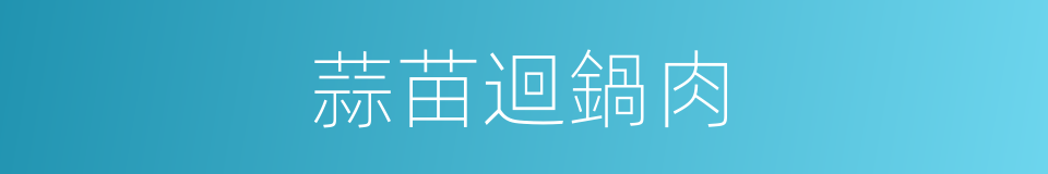 蒜苗迴鍋肉的同義詞