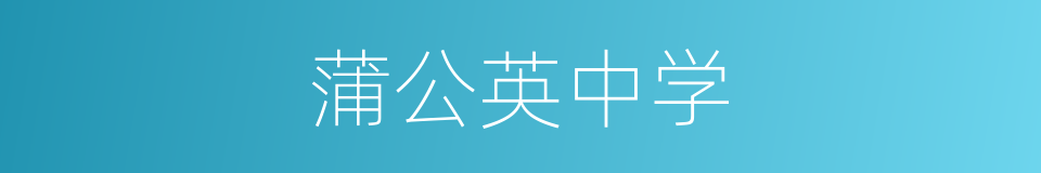 蒲公英中学的同义词