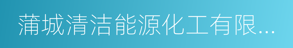 蒲城清洁能源化工有限责任公司的同义词