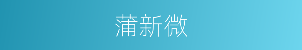 蒲新微的同义词