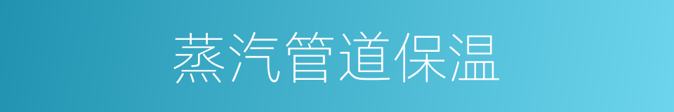 蒸汽管道保温的同义词