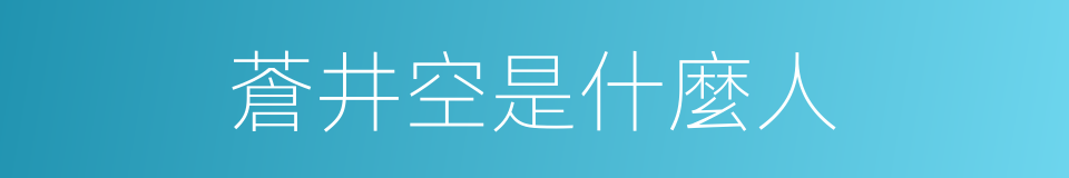 蒼井空是什麼人的同義詞