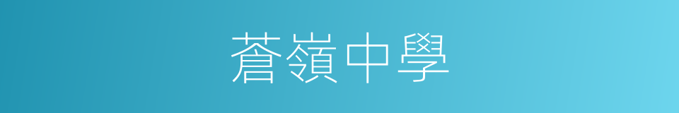 蒼嶺中學的同義詞