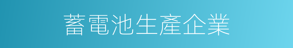 蓄電池生產企業的同義詞