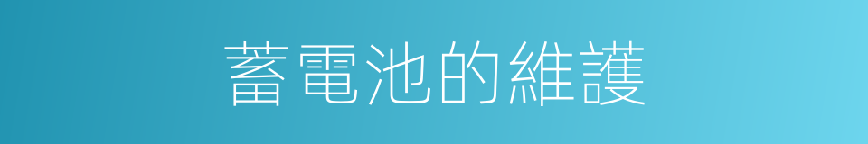 蓄電池的維護的同義詞