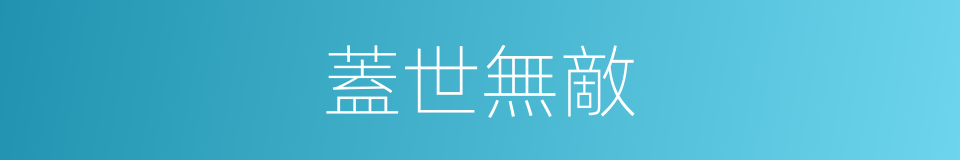 蓋世無敵的同義詞