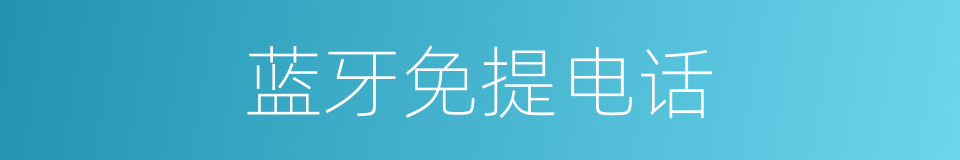 蓝牙免提电话的同义词