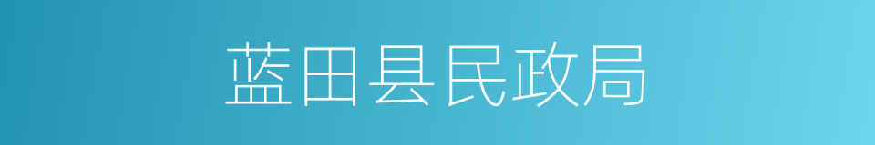 蓝田县民政局的同义词