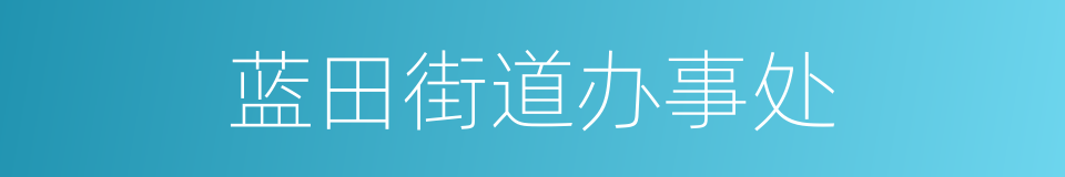 蓝田街道办事处的同义词