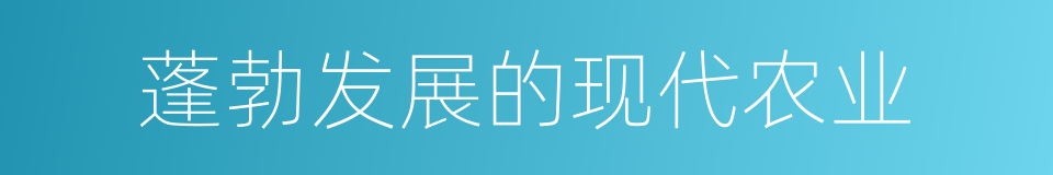 蓬勃发展的现代农业的同义词