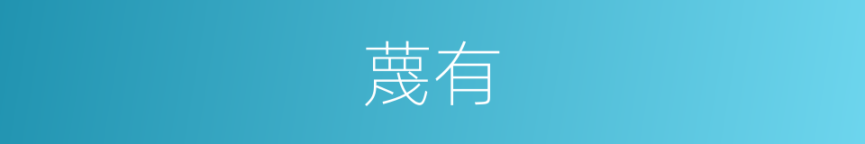 蔑有的意思