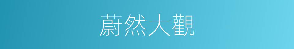 蔚然大觀的意思