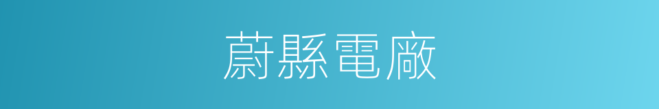 蔚縣電廠的同義詞