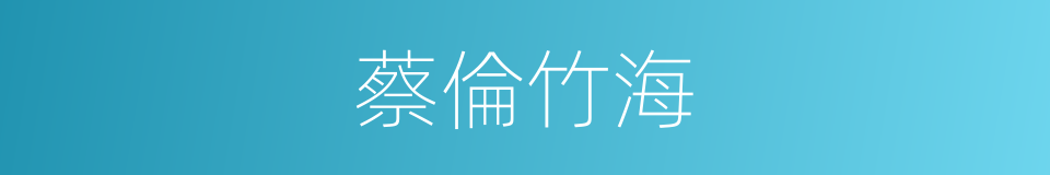 蔡倫竹海的同義詞