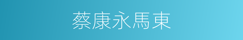 蔡康永馬東的同義詞