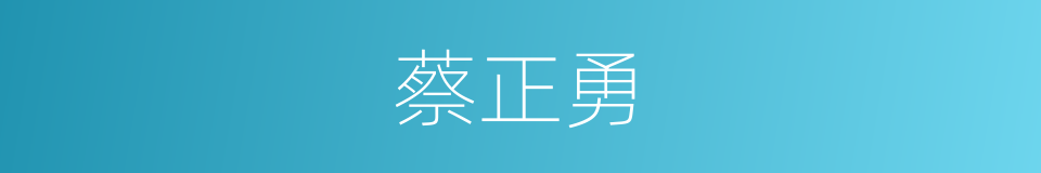 蔡正勇的同义词