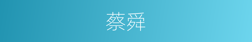 蔡舜的同义词