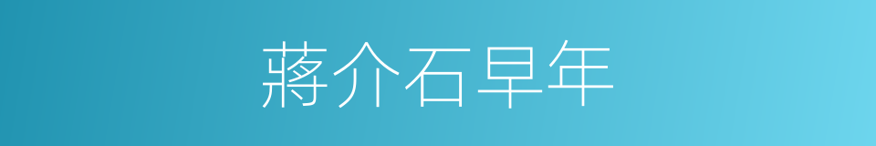 蔣介石早年的同義詞