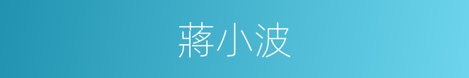 蔣小波的同義詞