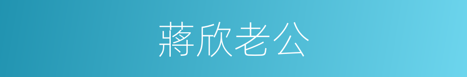蔣欣老公的同義詞