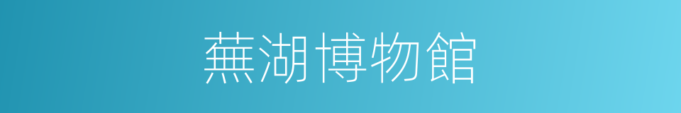 蕪湖博物館的同義詞