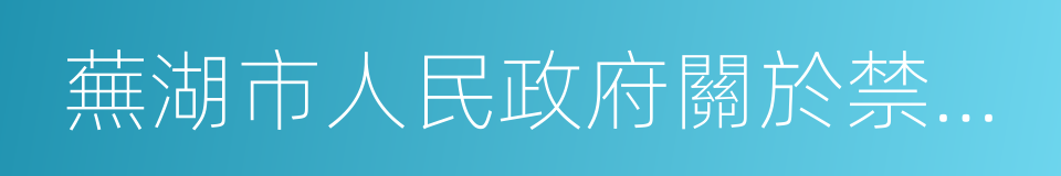 蕪湖市人民政府關於禁止燃放煙花爆竹的通告的同義詞