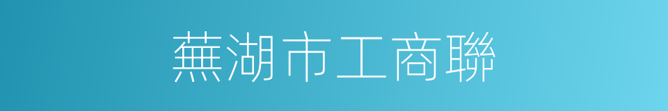 蕪湖市工商聯的同義詞