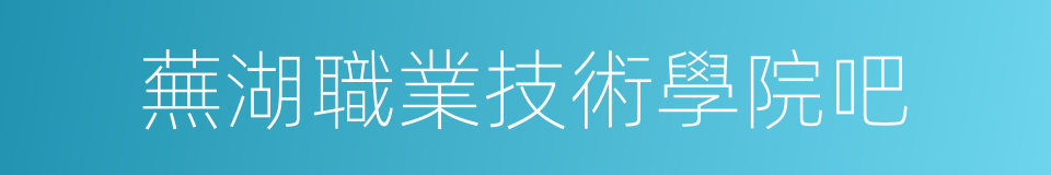 蕪湖職業技術學院吧的同義詞