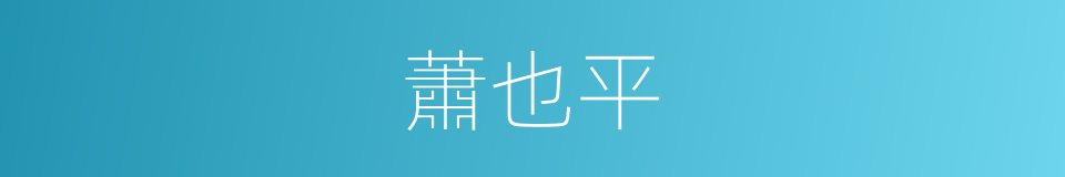蕭也平的同義詞
