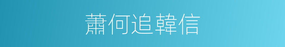 蕭何追韓信的同義詞