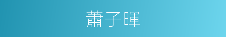 蕭子暉的同義詞