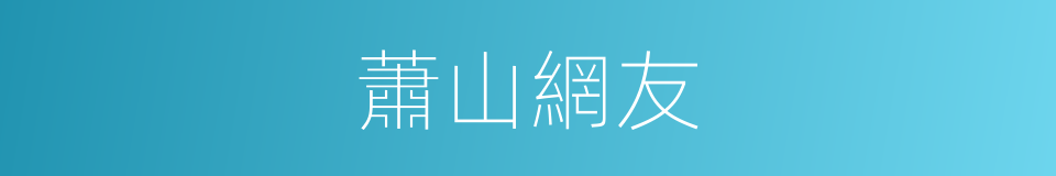 蕭山網友的同義詞