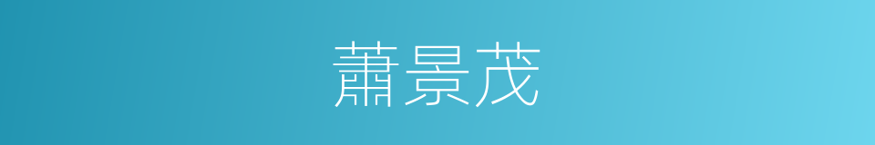 蕭景茂的同義詞