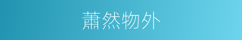 蕭然物外的意思