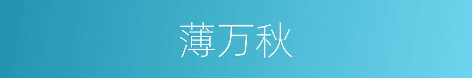 薄万秋的同义词