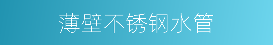 薄壁不锈钢水管的同义词