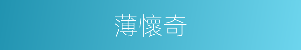 薄懷奇的同義詞