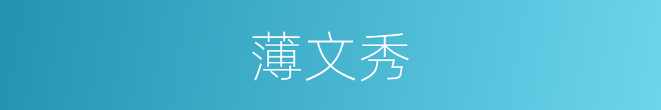 薄文秀的同义词