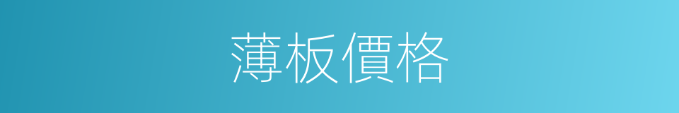 薄板價格的同義詞