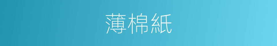 薄棉紙的同義詞